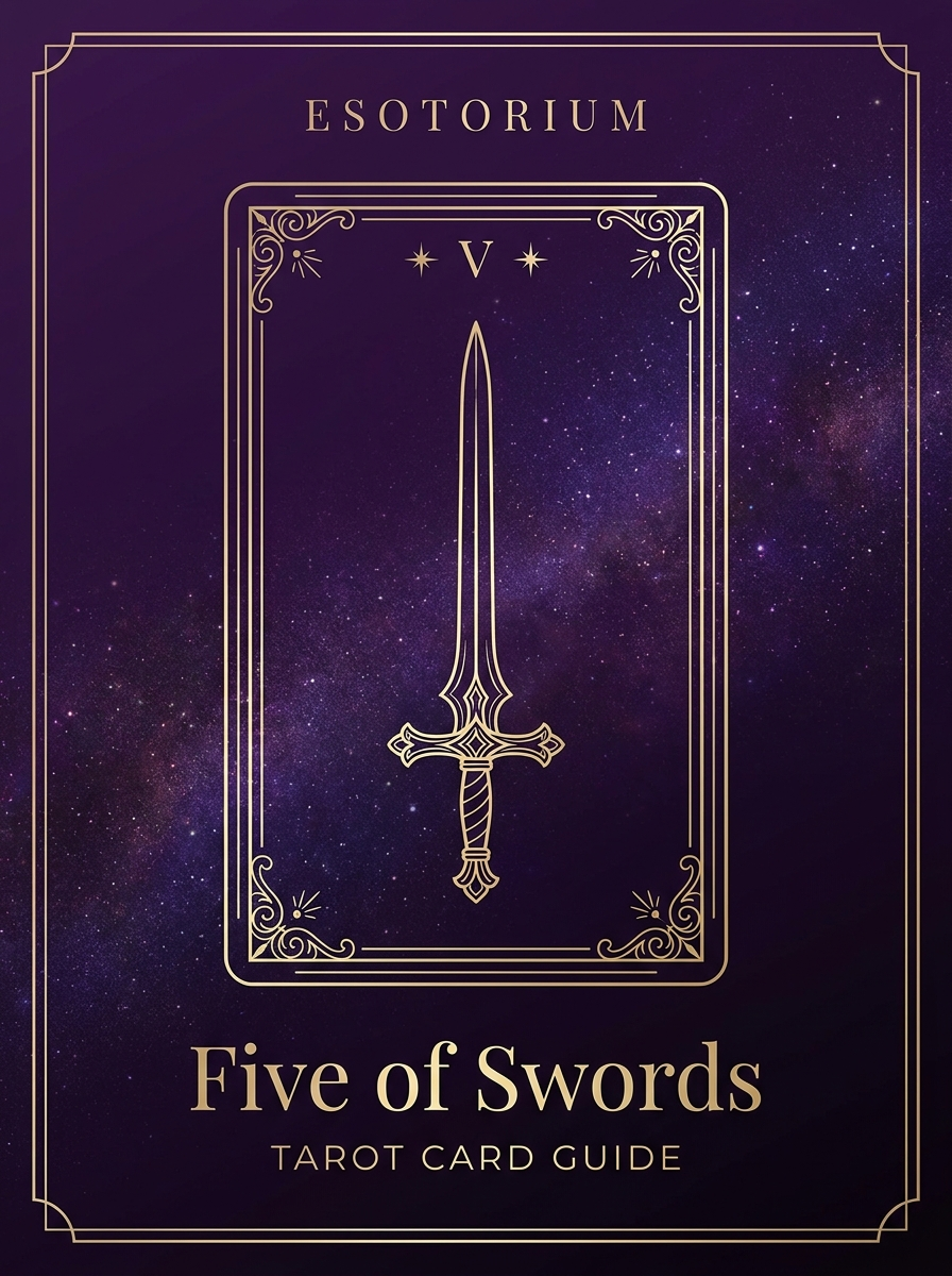 Five of Swords tarot card, Esotorium PDF cover
