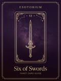 Six of Swords tarot card, Esotorium PDF cover