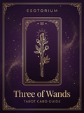 Three of Wands tarot card, Esotorium PDF cover