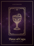 Three of Cups tarot card, Esotorium PDF cover