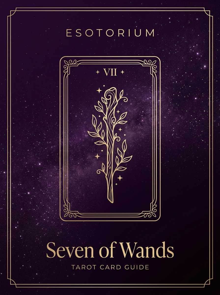 Seven of Wands tarot card, Esotorium PDF cover