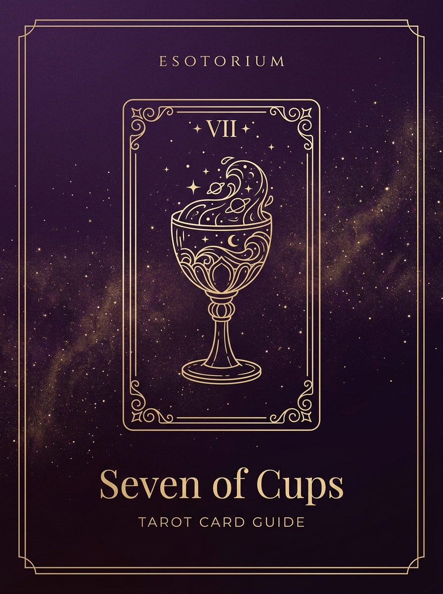 Seven of Cups tarot card, Esotorium PDF cover