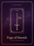 Page of Swords tarot card, Esotorium PDF cover