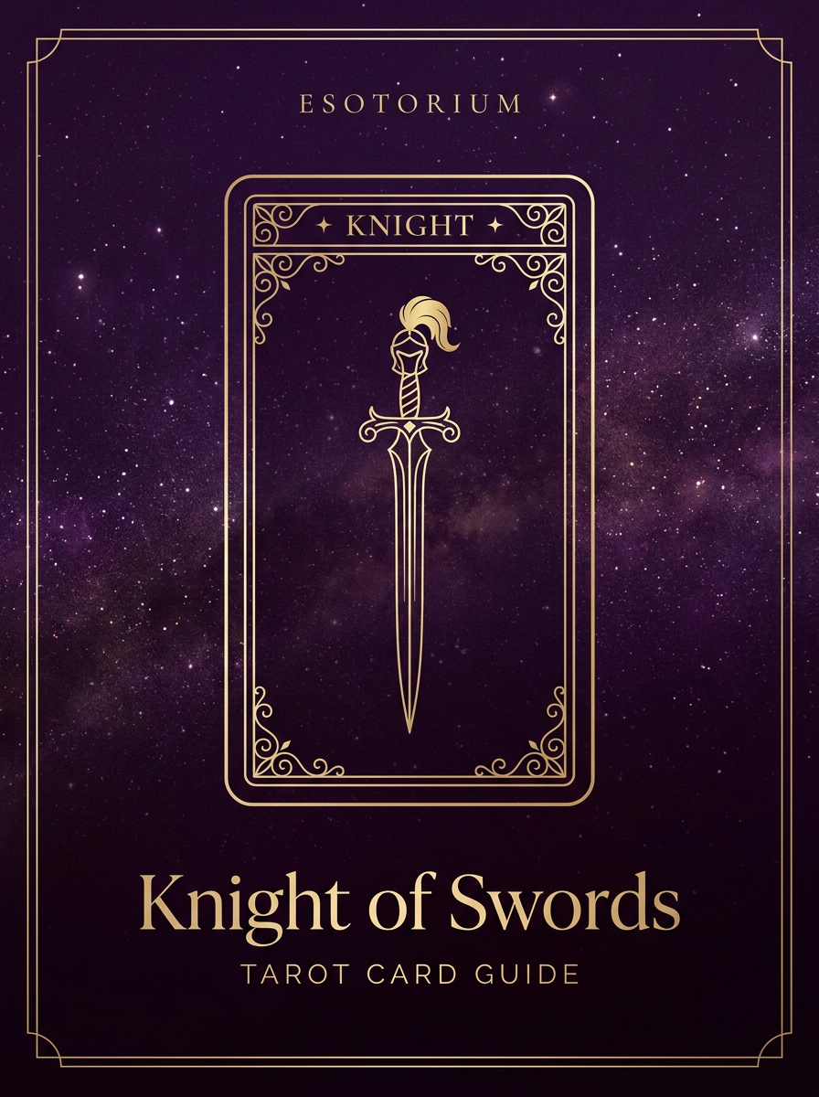 Knight of Swords tarot card, Esotorium PDF cover