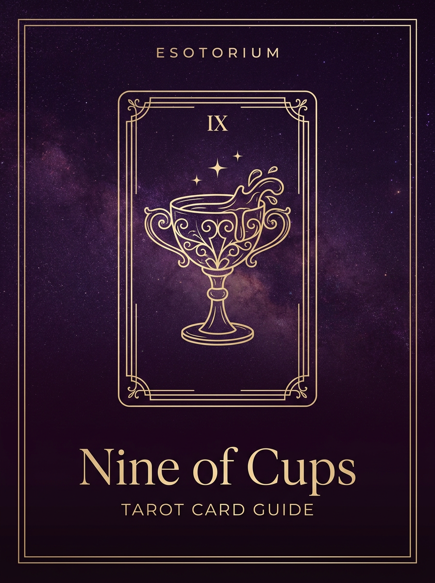 Nine of Cups tarot card, Esotorium PDF cover