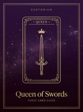 Queen of Swords tarot card, Esotorium PDF cover