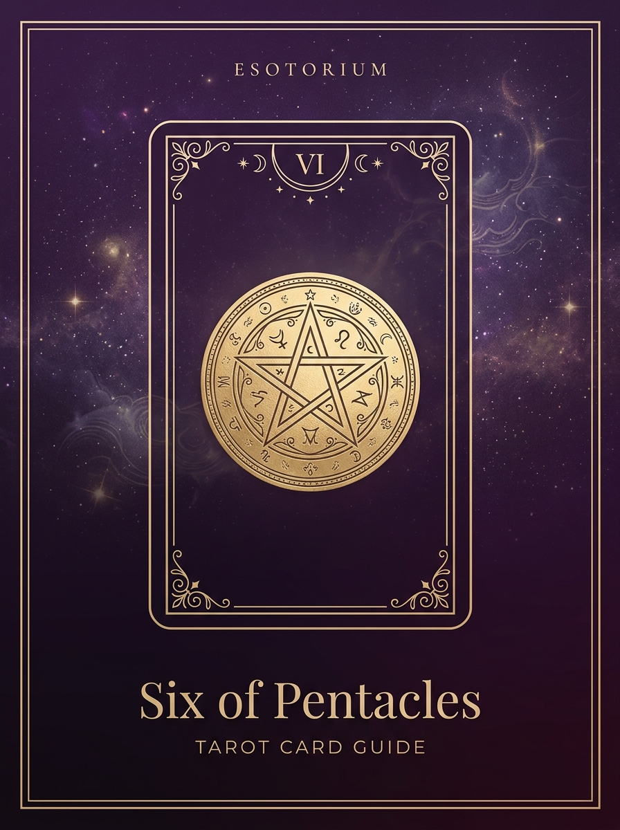 Six of Pentacles tarot card, Esotorium PDF cover
