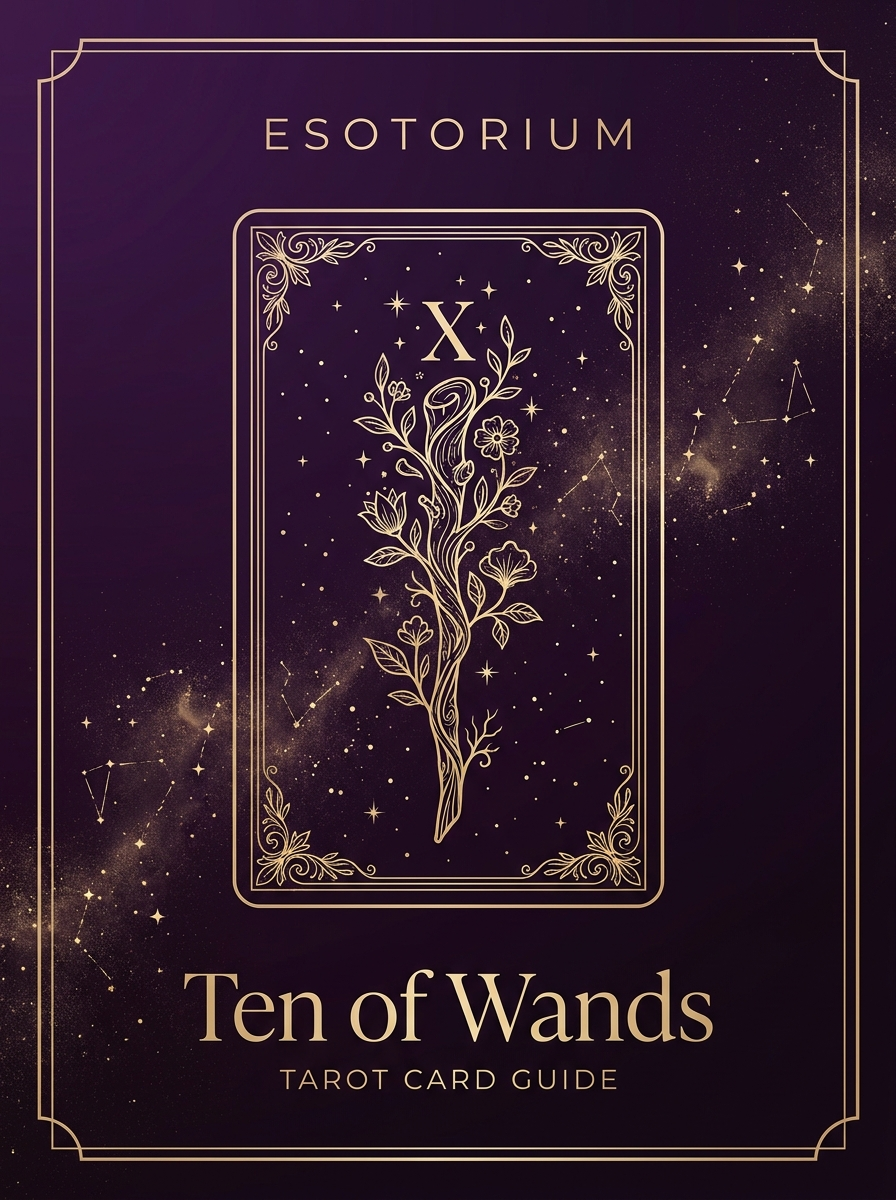 Ten of Wands tarot card, Esotorium PDF cover