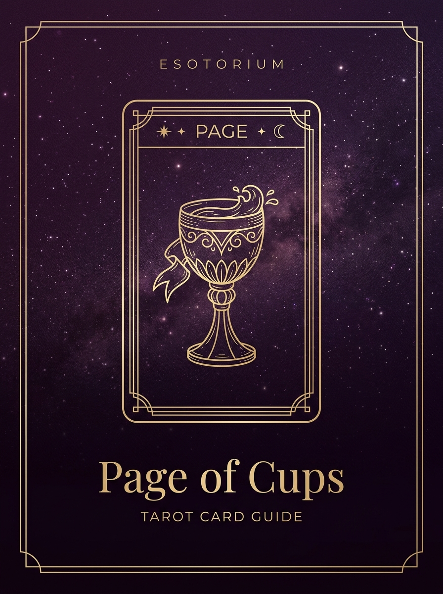 Page of Cups tarot card, Esotorium PDF cover
