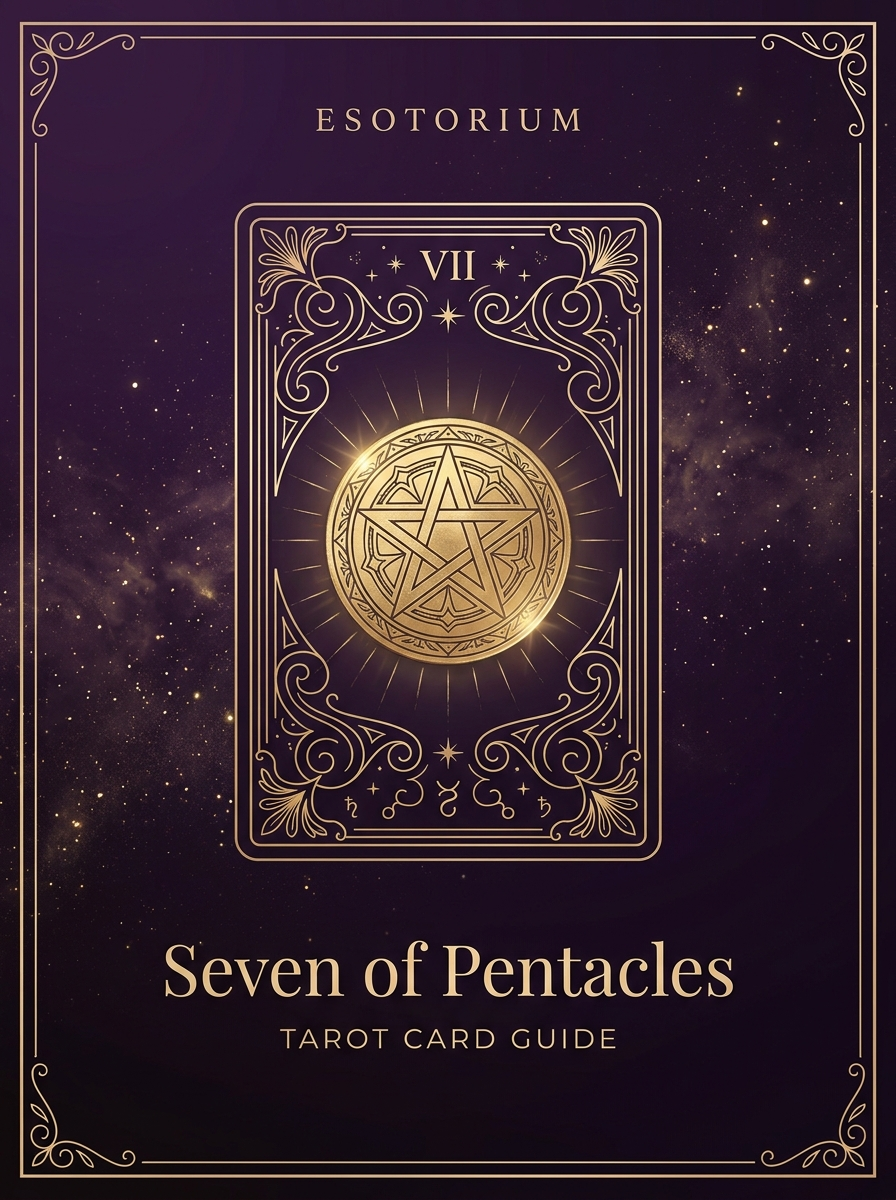 Seven of Pentacles tarot card, Esotorium PDF cover