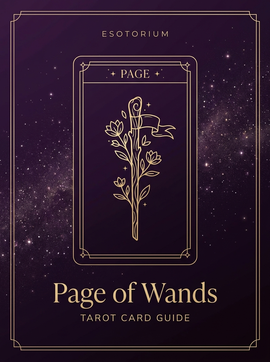 Page of Wands tarot card, Esotorium PDF cover