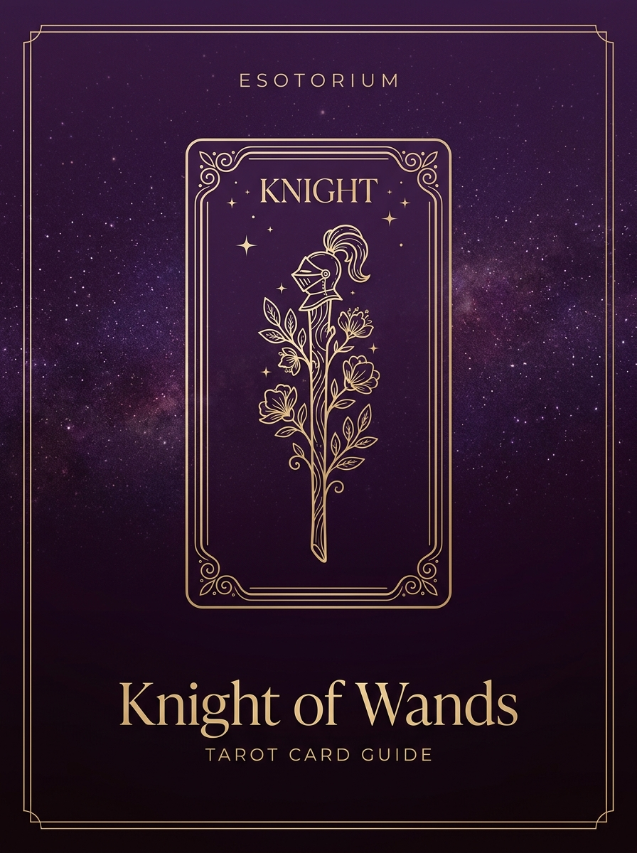 Knight of Wands tarot card, Esotorium PDF cover