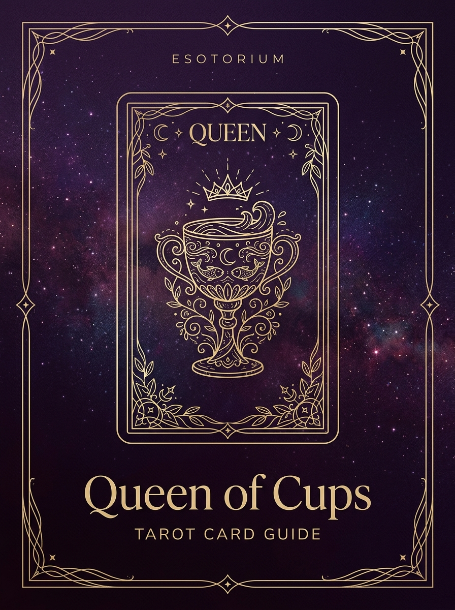 Queen of Cups tarot card, Esotorium PDF cover