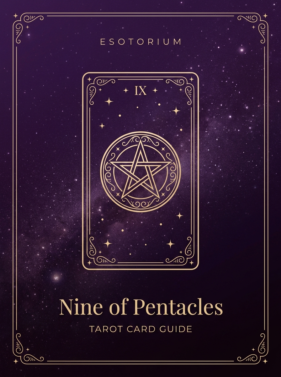 Nine of Pentacles tarot card, Esotorium PDF cover