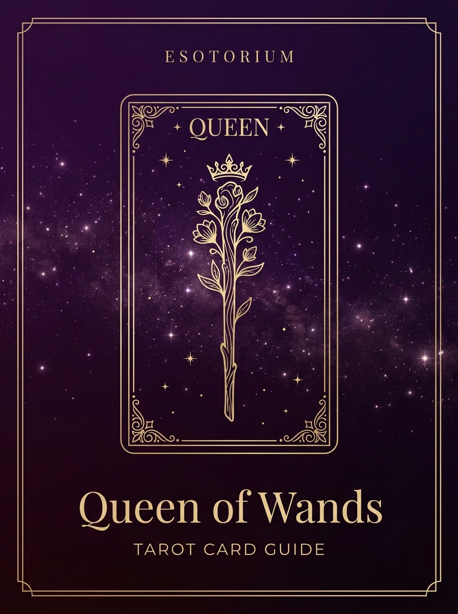Queen of Wands tarot card, Esotorium PDF cover