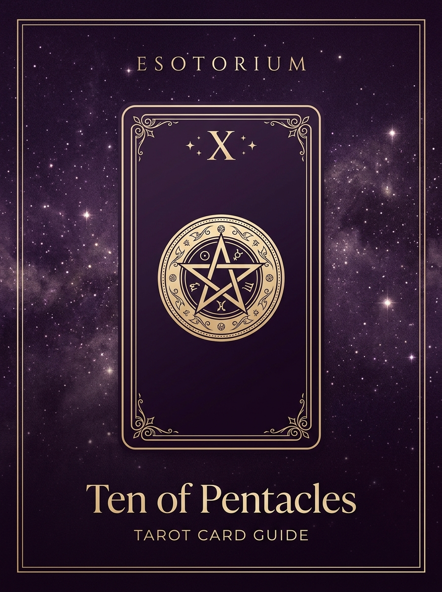 Ten of Pentacles tarot card, Esotorium PDF cover