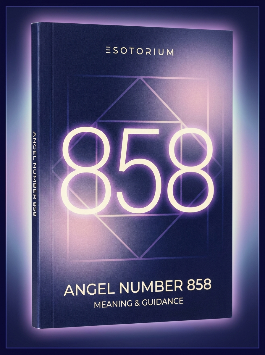 Angel Number 858 — Meaning in Love, Money & Life — Esotorium cover v4