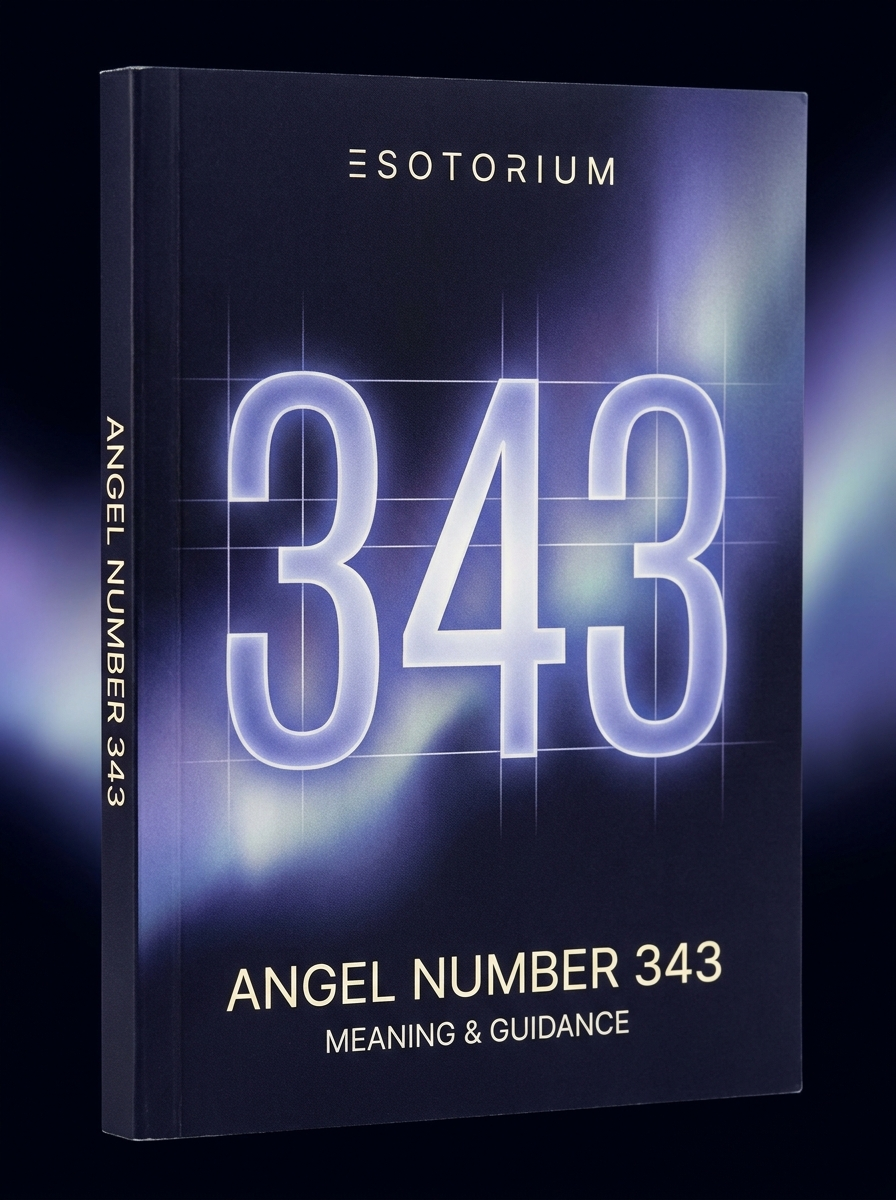 Angel Number 343 — Meaning in Love, Money & Life — Esotorium cover v4