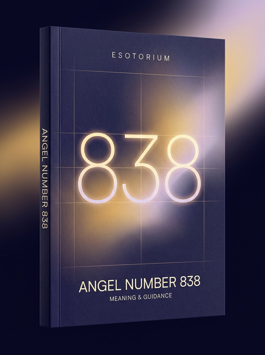 Angel Number 838 — Meaning in Love, Money & Life — Esotorium cover v4