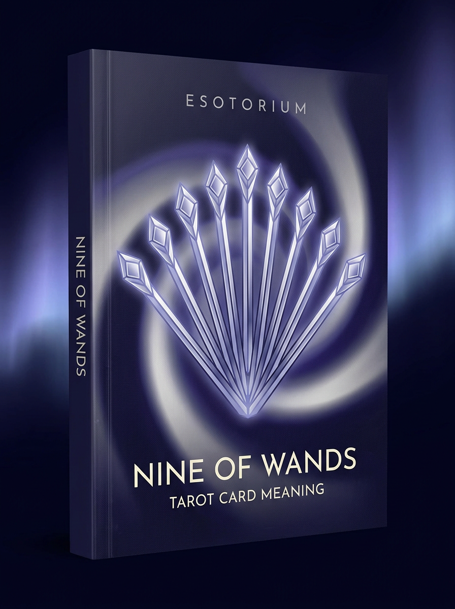 Nine of Wands — Tarot Card Meaning (Upright & Reversed) — Esotorium cover v4