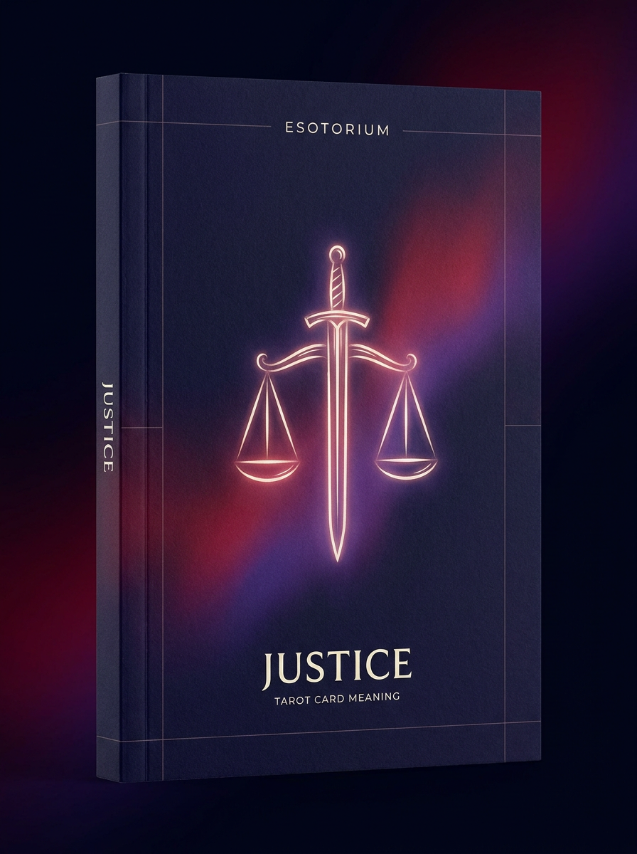 Justice — Tarot Card Meaning (Upright & Reversed) — Esotorium cover v4