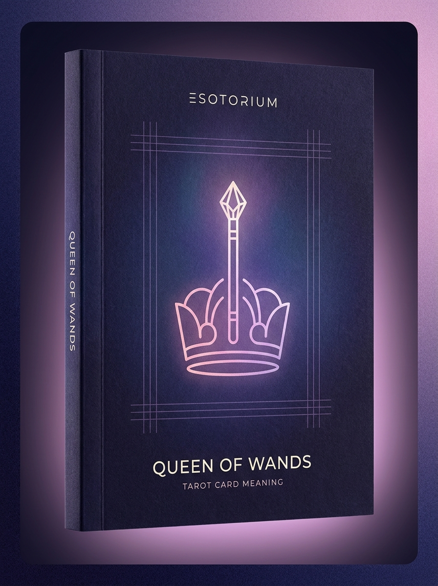Queen of Wands — Tarot Card Meaning (Upright & Reversed) — Esotorium cover v4