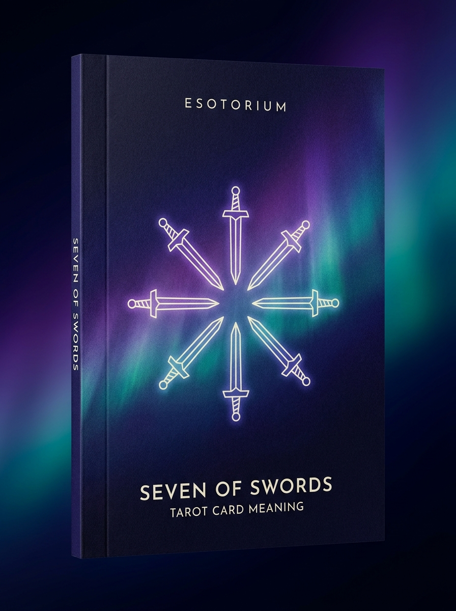 Seven of Swords — Tarot Card Meaning (Upright & Reversed) — Esotorium cover v4