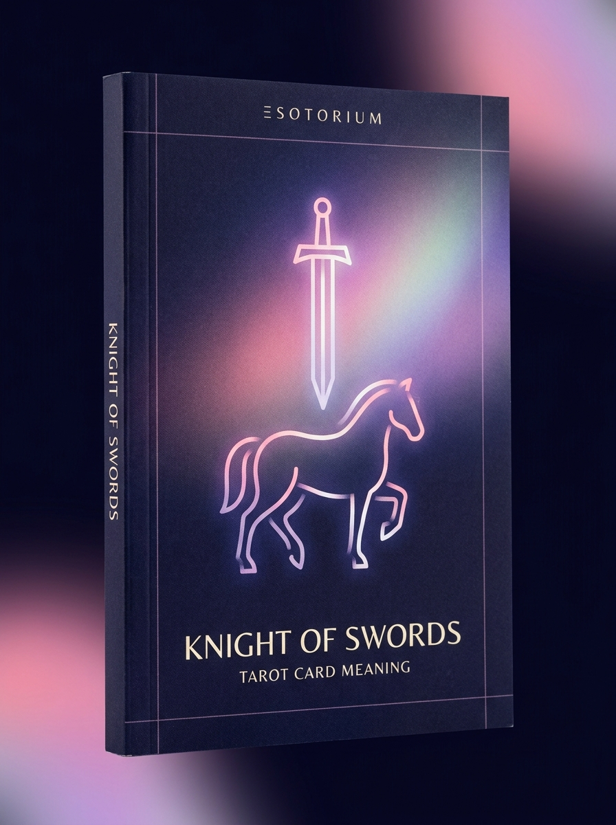 Knight of Swords — Tarot Card Meaning (Upright & Reversed) — Esotorium cover v4
