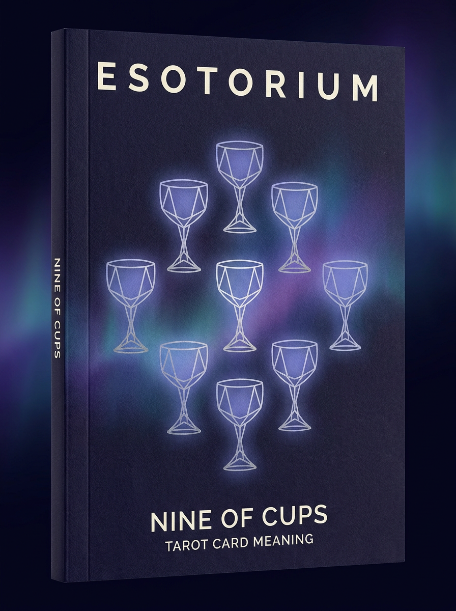 Nine of Cups — Tarot Card Meaning (Upright & Reversed) — Esotorium cover v4