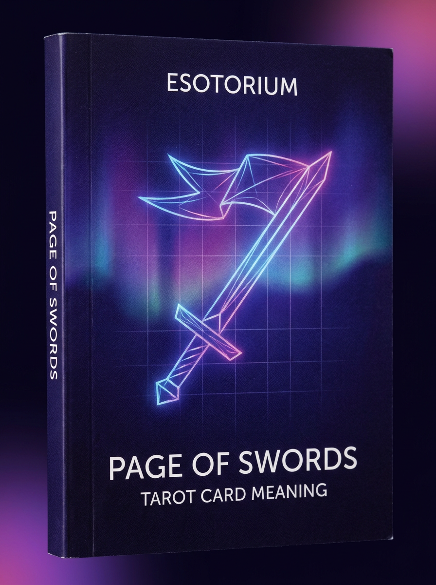 Page of Swords — Tarot Card Meaning (Upright & Reversed) — Esotorium cover v4