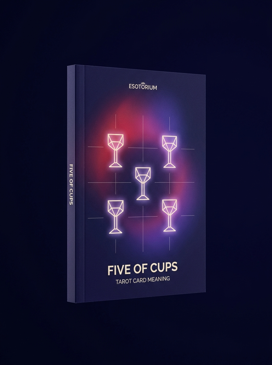 Five of Cups — Tarot Card Meaning (Upright & Reversed) — Esotorium cover v4