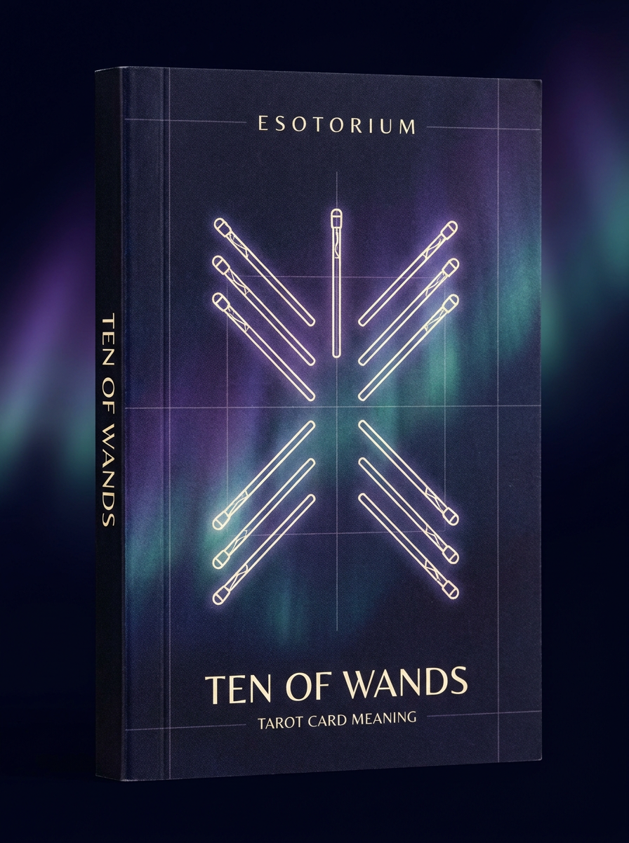 Ten of Wands — Tarot Card Meaning (Upright & Reversed) — Esotorium cover v4