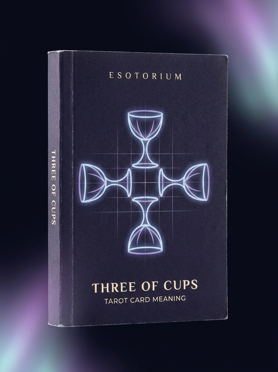 Three of Cups — Tarot Card Meaning (Upright & Reversed) — Esotorium cover v4