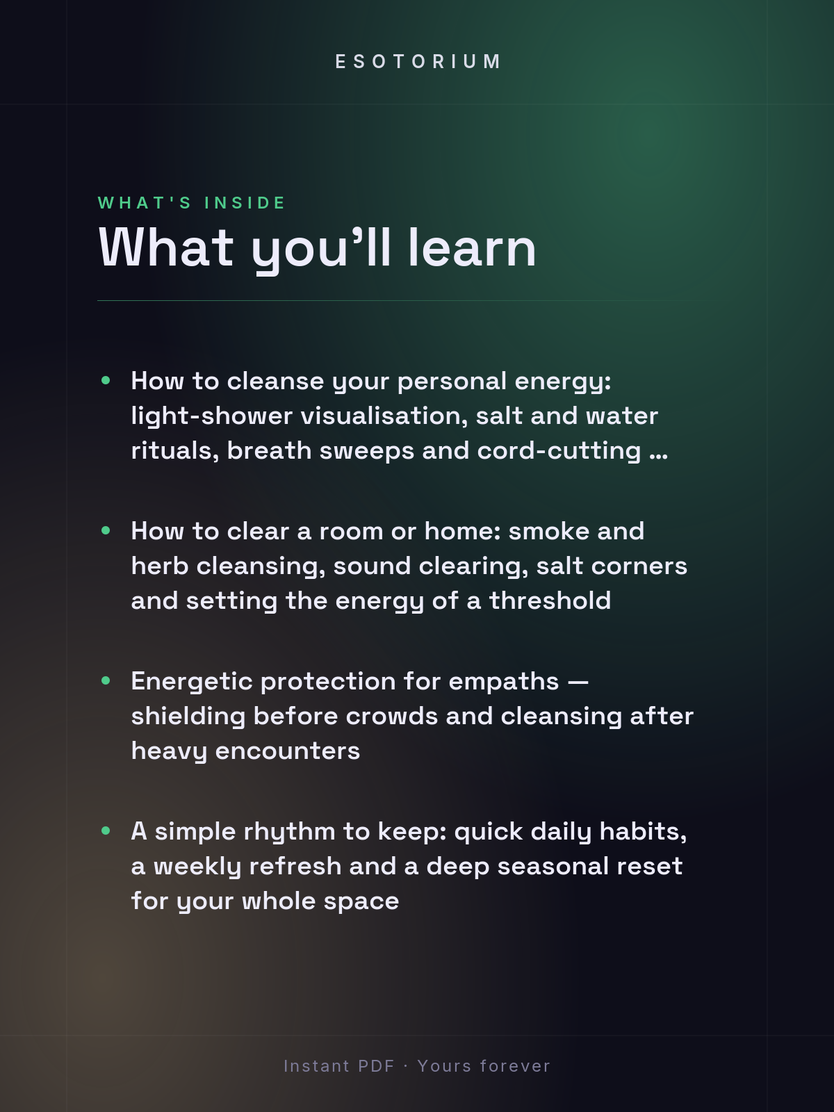 How to Cleanse Your Energy & Space — what you'll learn