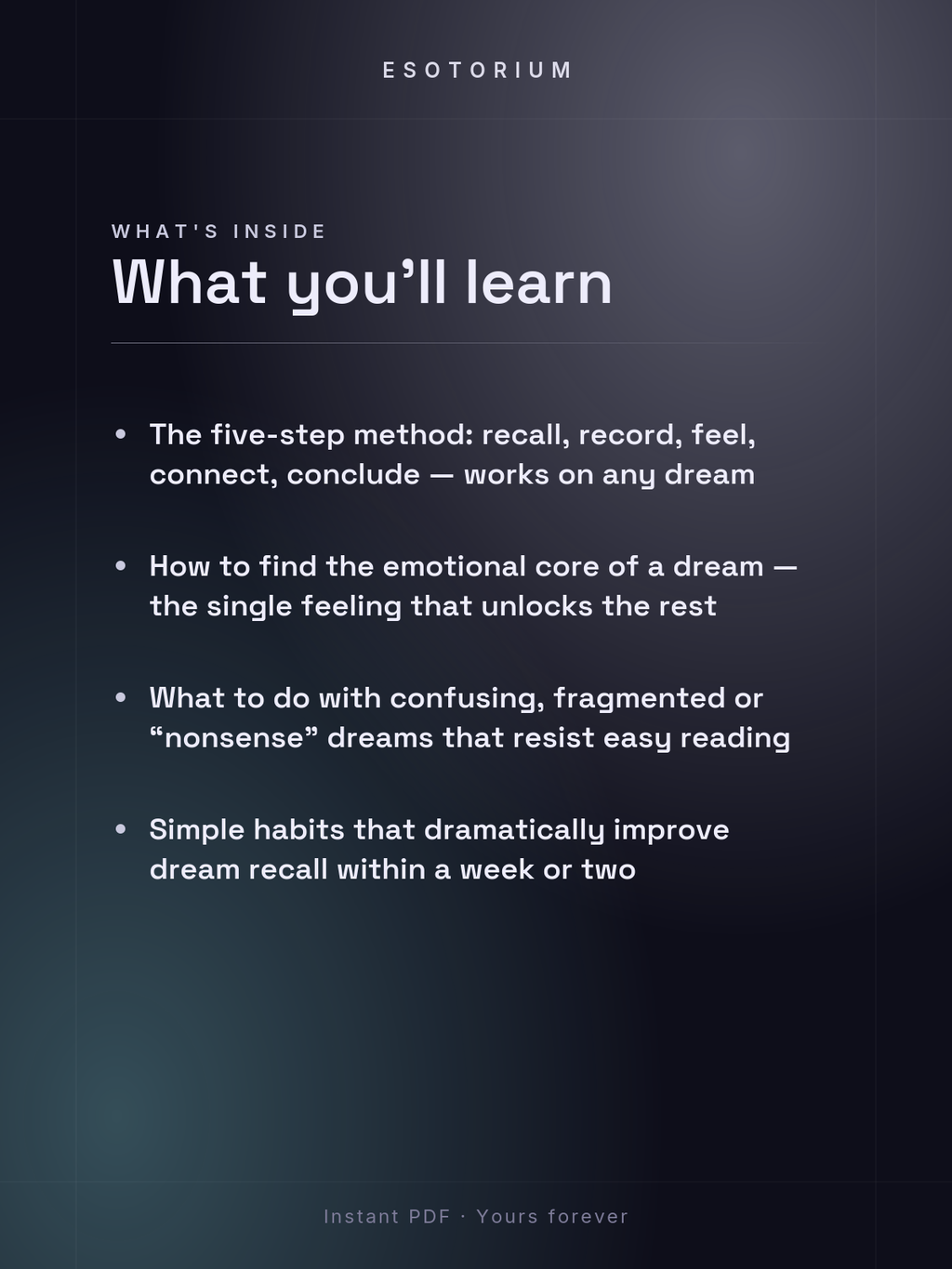 How to Interpret Your Dreams — A Practical Method — what you'll learn