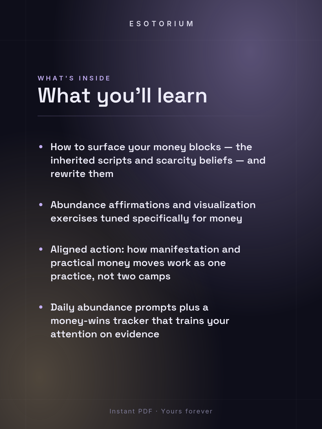 How to Manifest Money — Abundance Blueprint — what you'll learn