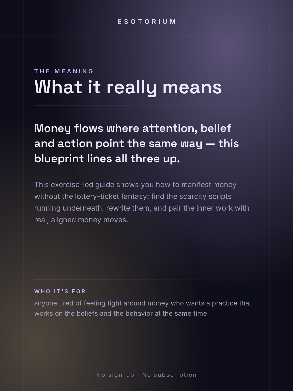 How to Manifest Money — Abundance Blueprint — what it means