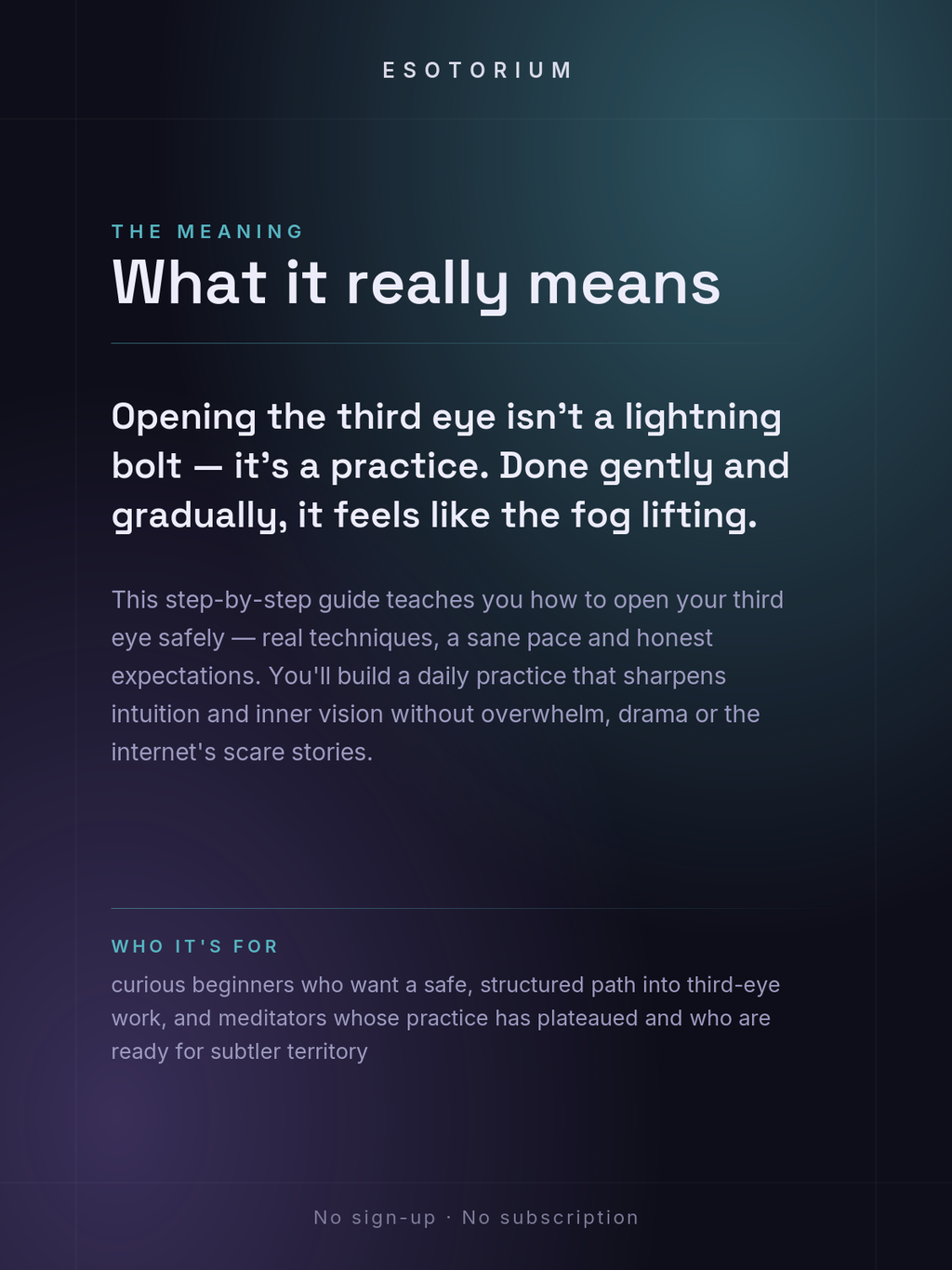 How to Open Your Third Eye — Safe Practice Guide — what it means