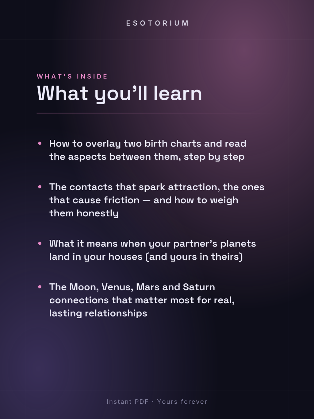 How to Read a Synastry Chart — Relationship Astrology Guide — What's inside