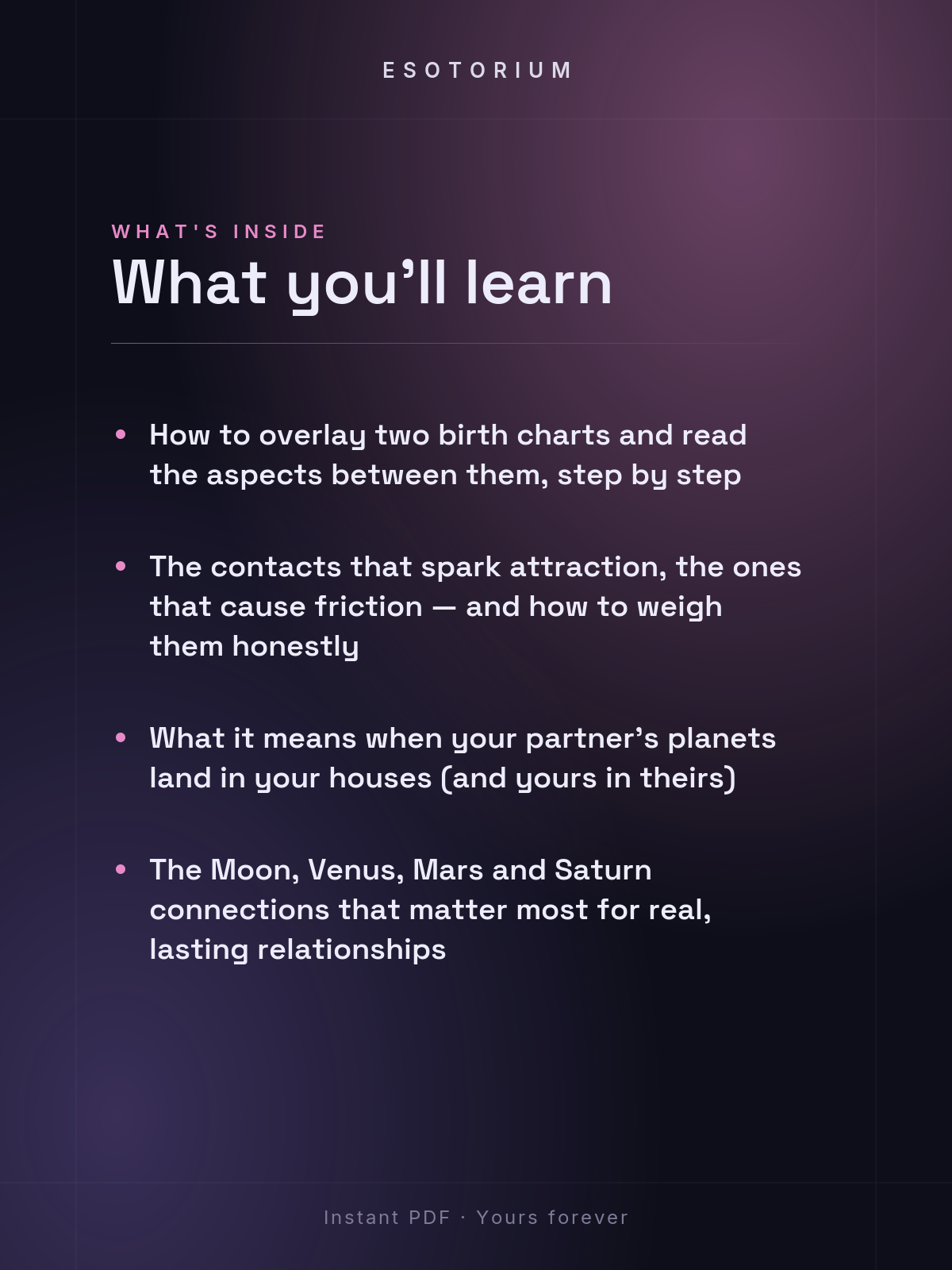 How to Read a Synastry Chart — Relationship Astrology Guide — What's inside