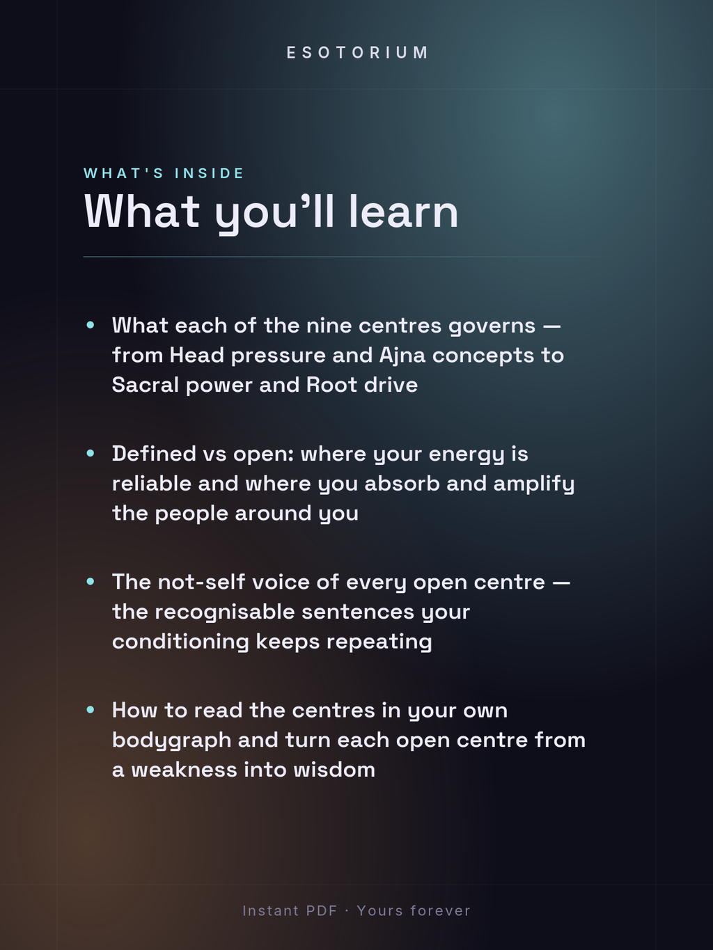 The 9 Centres in Human Design — Defined vs Open — what you'll learn