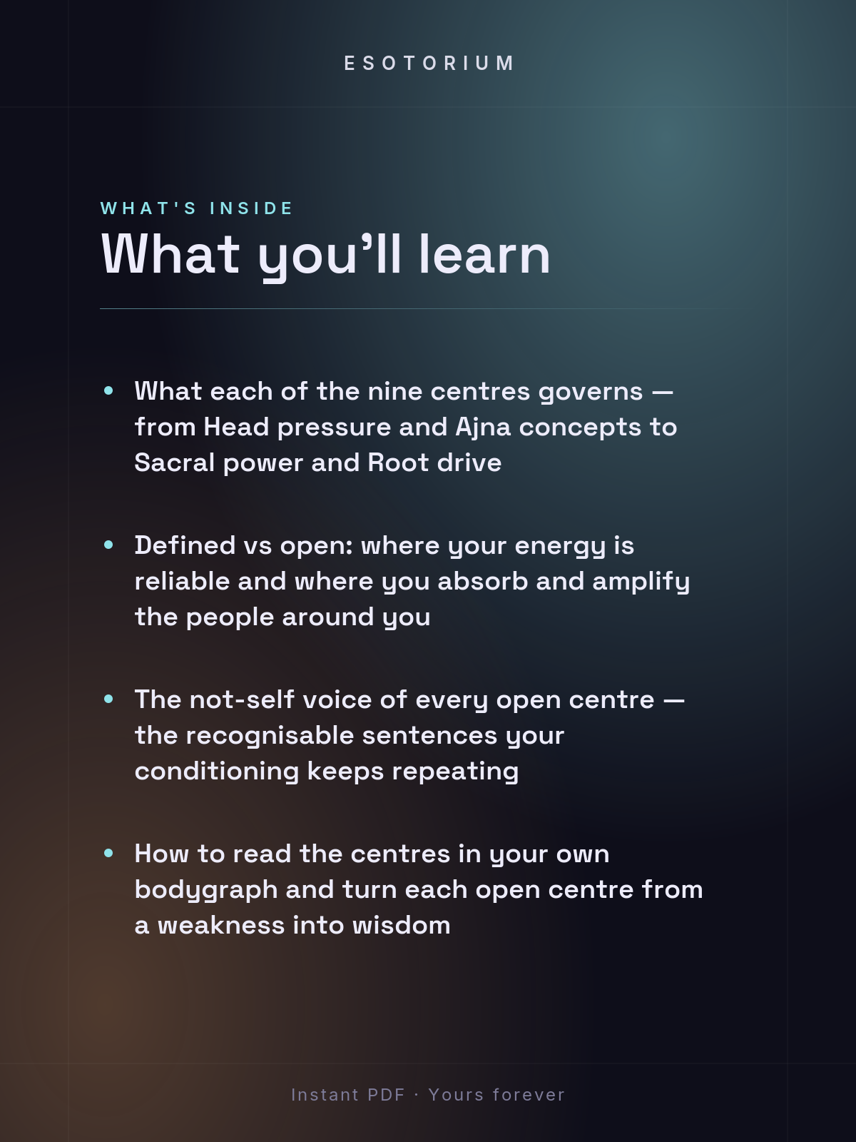 The 9 Centres in Human Design — Defined vs Open — what you'll learn