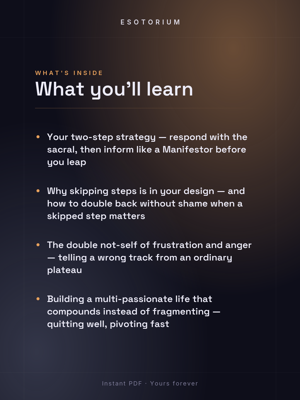 The Manifesting Generator — Human Design Type Guide — what you'll learn