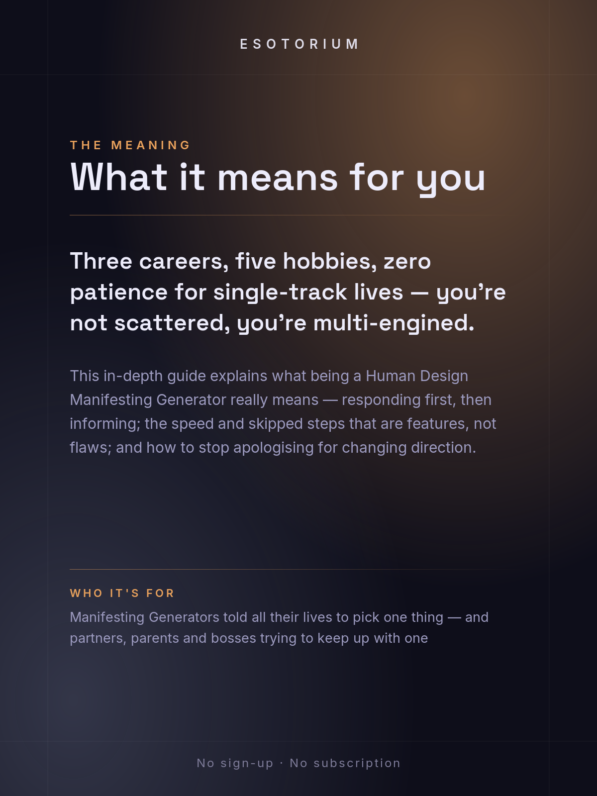 The Manifesting Generator — Human Design Type Guide — what it means