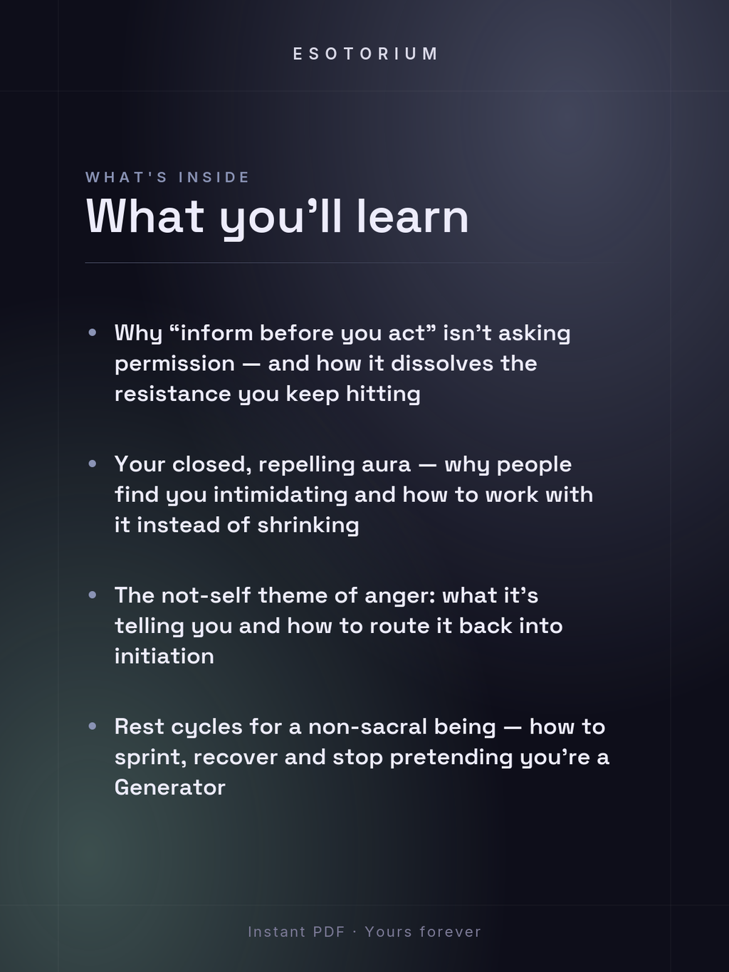 The Manifestor — Human Design Type Guide — what you'll learn