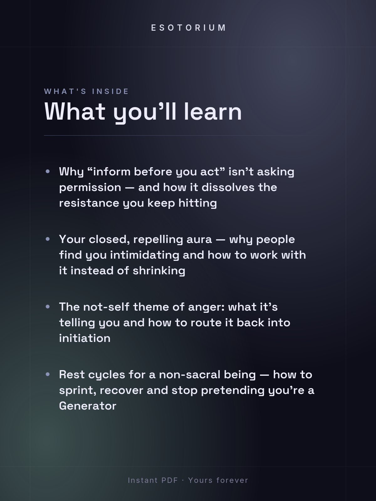 The Manifestor — Human Design Type Guide — what you'll learn