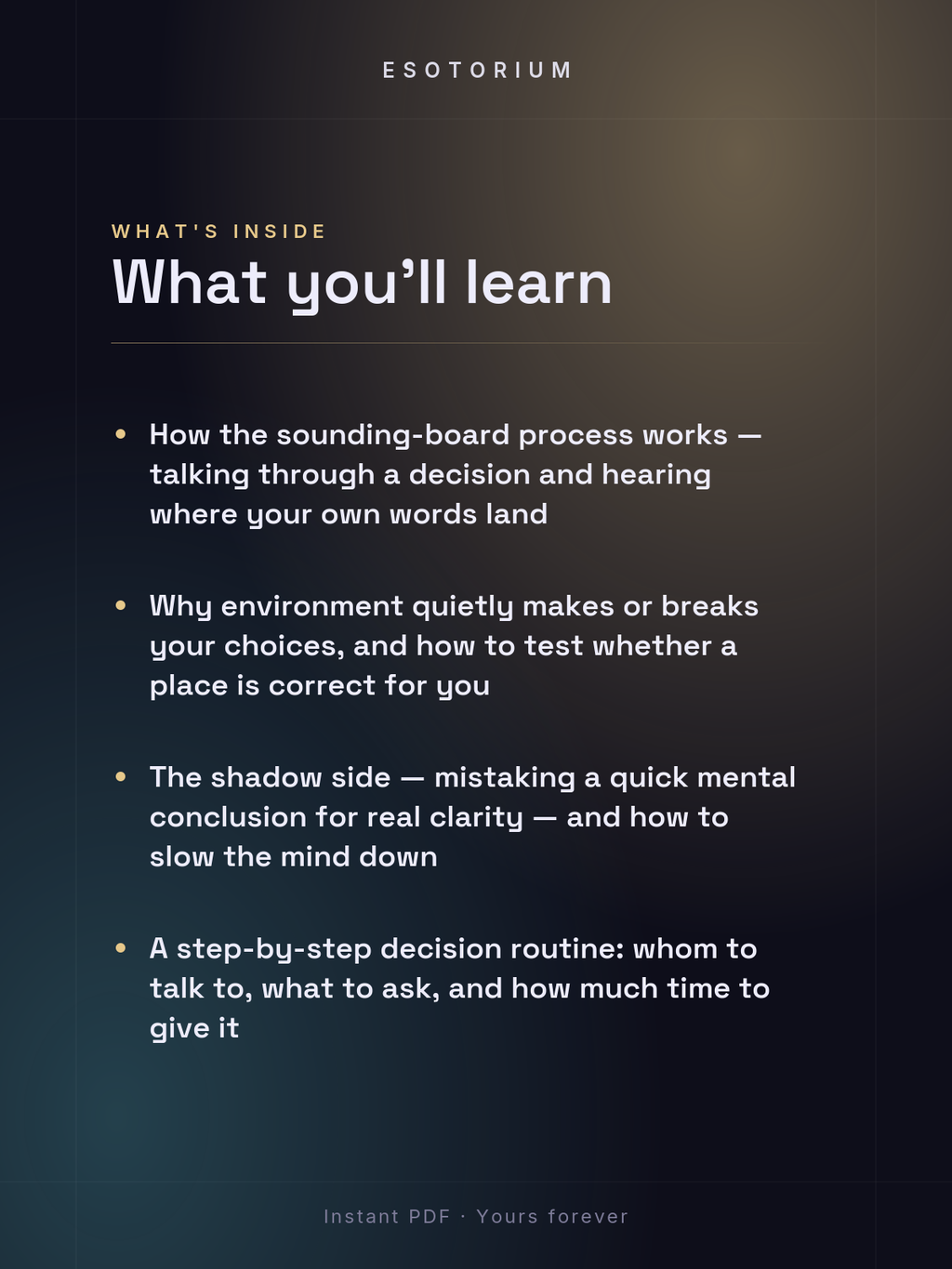 Mental Authority — How to Make Decisions — what you'll learn