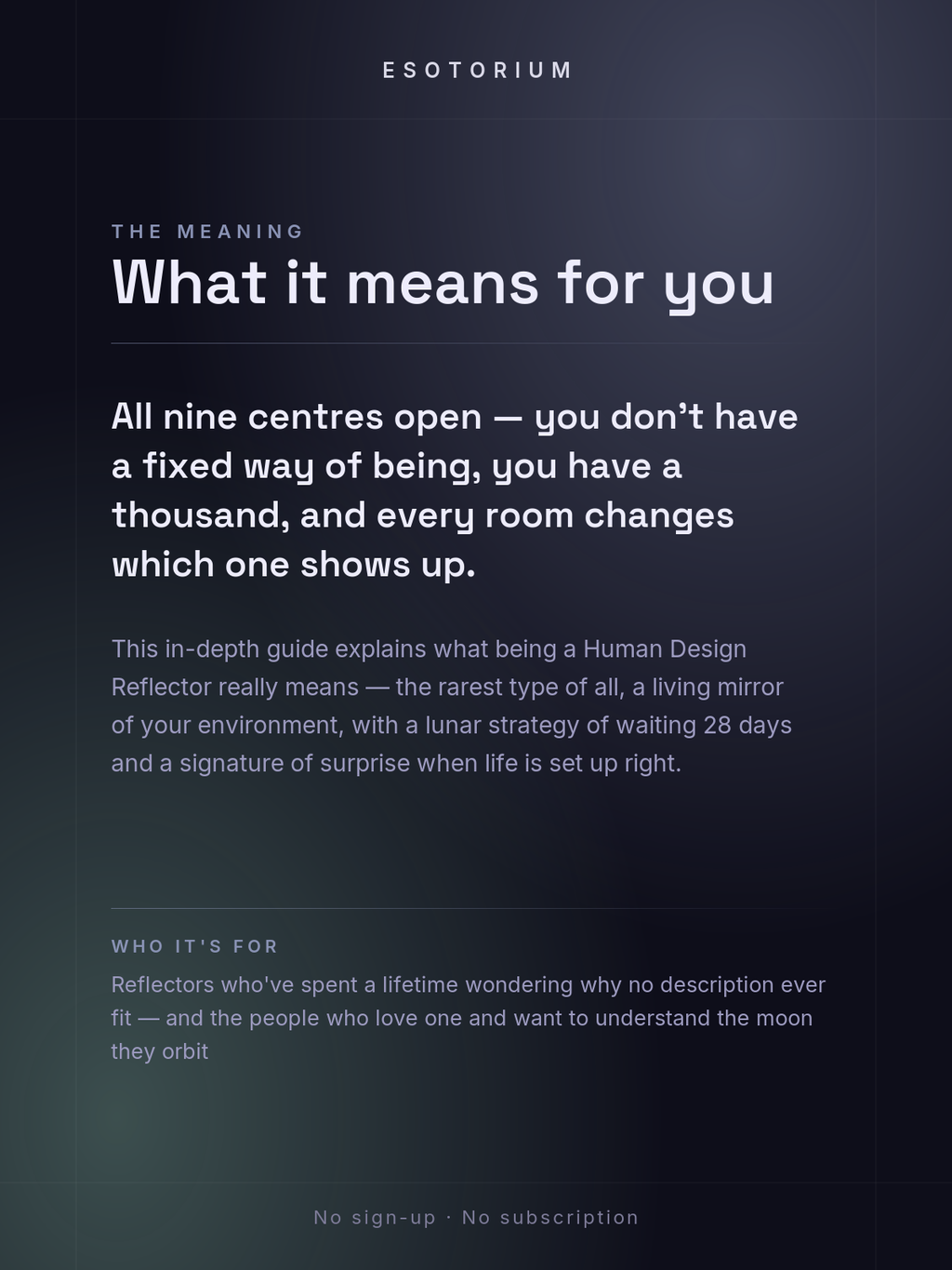 The Reflector — Human Design Type Guide — what it means