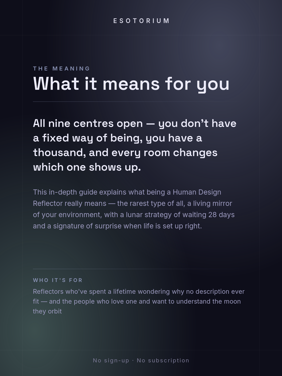 The Reflector — Human Design Type Guide — what it means