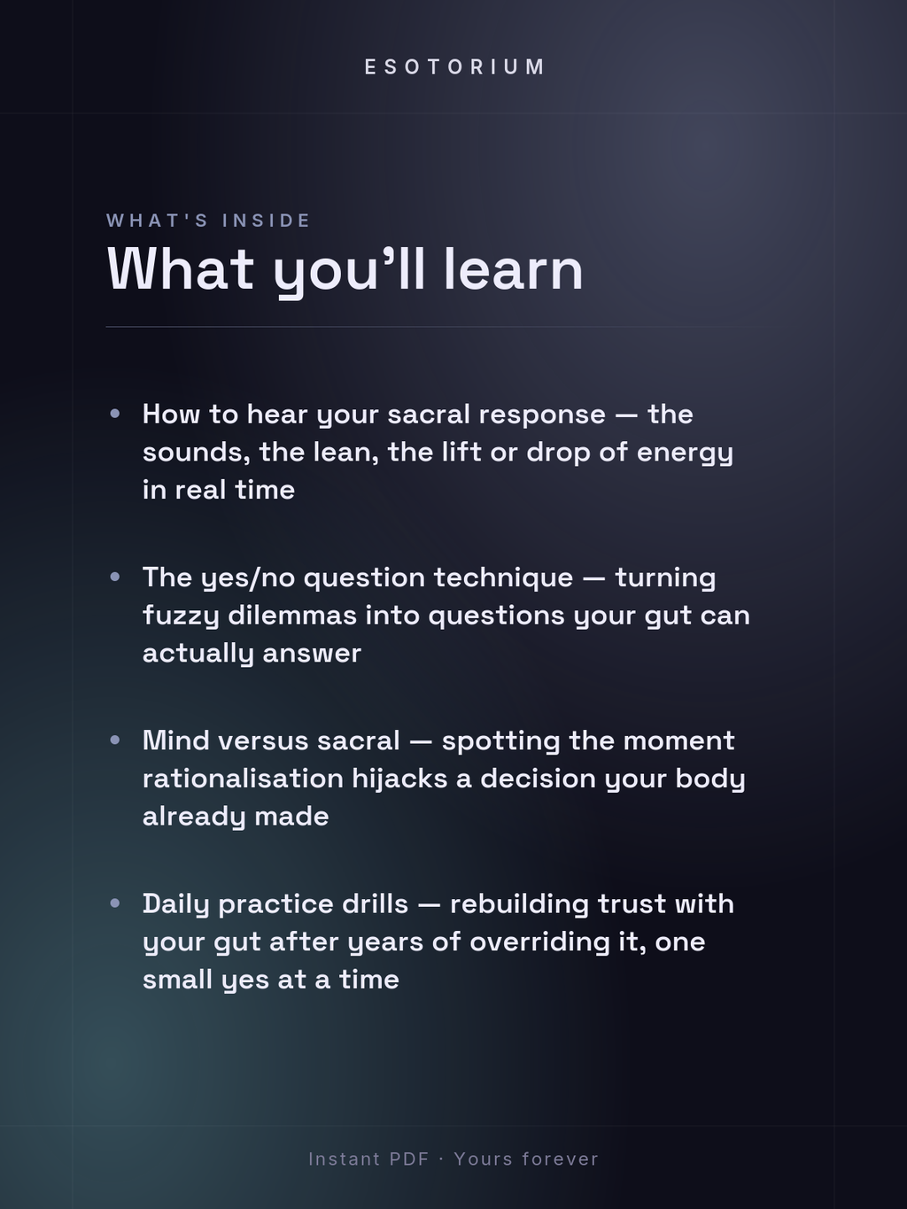 Sacral Authority — How to Make Decisions — what you'll learn
